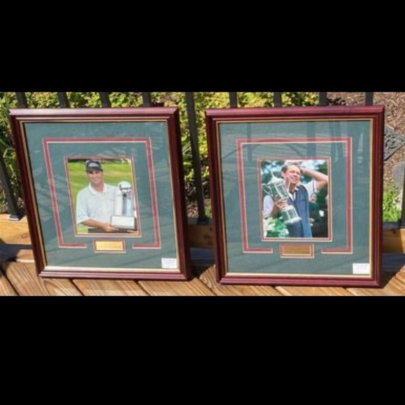 Golf Championship Collectors Edition gold-trim mahogany wood frames with plaques - Picture 9 of 12